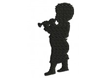 Stickserie Nostalgie Silhouette - Floetenspieler